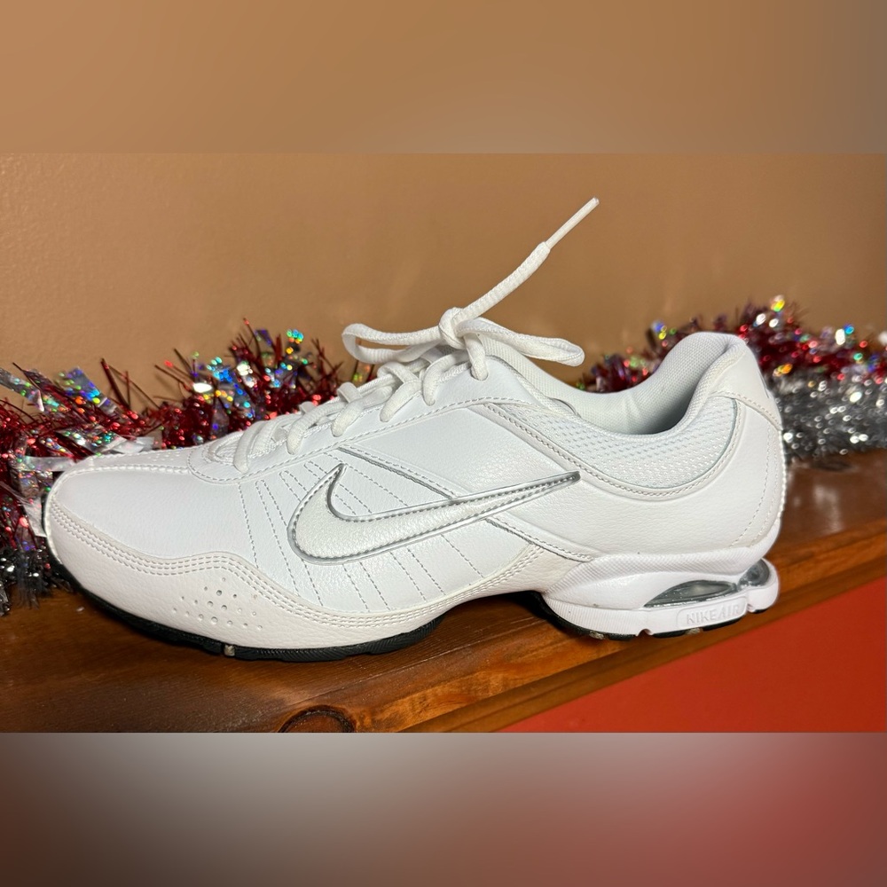 Nike White and Silver Athletic Shoes